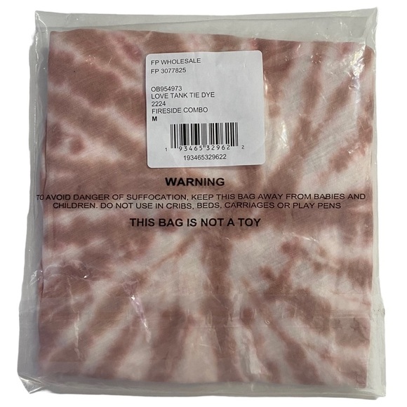 Free People Love Tie Dye Tank Top Burgundy White Muscle Tank Crew Neck Medium - Picture 5 of 6